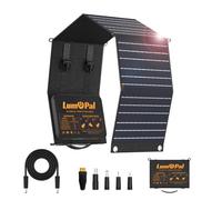 Lumopal Panneau solaire portable 60 W pliable avec sortie USB C QC3.0 USB A étanche compatible avec téléphone portable et station d'alimentation portable 60 W