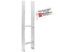 LUN FIX Ancrage H 90x600x6 mm, Acier Galvanisé À Chaud, Terrasse, Pergola | Support Poteau Bois, Pied De Poteau Et Ancre Poteaux Pour Clôture, Carport, Support Extérieur