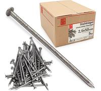 LUN FIX Clous Bois 2,5x50 mm, 5 kg, 2650 Pièces, Pointe Acier Tête Plate | Clou Non-Galvanisé Pour Décoration Intérieure, Travail Du Bois, Bricolage, Meubles, Clous de Finition, Pointes