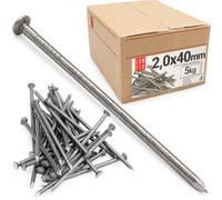 LUN FIX Clous Bois 2x40 mm, 5260 Pièces, Pointe Acier Tête Plate | Clou Non-Galvanisé Pour Décoration Intérieure, Travail Du Bois, Bricolage, Meubles, Clous de Finition, Pointes