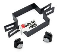 LUN FIX Collier De Serrage Central Rectangulaire 50x50mm Graphite | Poteaux Clôture, Fixation Grillage Rigide, Entretoise Avec Bride De Fixation, Pour Tube Acier Et Poteaux De Clôture