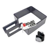 LUN FIX Collier De Serrage Latéral Rectangulaire 80x80mm Graphite | Poteaux Clôture, Fixation Grillage Rigide, Entretoise Avec Bride De Fixation, Pour Tube Acier Et Poteaux De Clôture