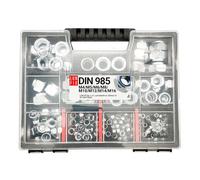 LUN FIX Ecrou DIN 985, Hexagonal Autobloquant Nylstop, Set 172 pcs M4 M5 M6 M8 M10 M12 M14 M16, Écrou Frein Acier Zingué, Écrous Blocage, Ecrous pour Vis, Boulon Filetage, Tige
