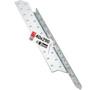 LUN FIX Equerre Charpentier 40x290 mm Droite, 10 pcs, Ancrage Poutre Bois | Fixation Acier Galvanisé, Equerre Metal Perforée d'Angle, Connecteur Charpente pour Toiture, Ossature Bois, Meuble