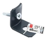 LUN FIX Fixation Support Poteaux Ø8 mm en L, Anthracite Clips Pour Clôture | Clip En Forme L Avec Vis 5,5x19 mm, Maintien Stable Du Fil De Tension Sur Grillage Rigide, Poteau, Attache Panneau Murale