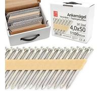 Lun Fix Lot de 1100 clous d'ancrage à 34° 4,0 x 50 mm Galvanisé