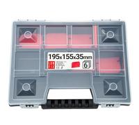 Lun Fix Organisateur Sortimentskasten, 195x155x35 mm, Plastique | 11 Compartiments, Couvercle en Polypropylène Transparent