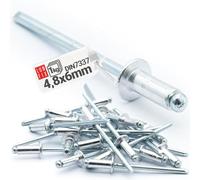 LUN FIX Rivet Pop Aluminium 4,8x6 mm, 1 kg, DIN 7337, Pour Tole | Fixation Aveugle Metal Tige Acier, Rivets Pop Plaque Immatriculation, Montage Atelier Carrosserie Automobile Réparation