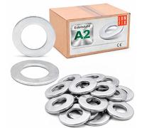 LUN FIX Rondelle Plate Inox M12x24 mm, 20 pcs, DIN 125, A2 V2A/AISI 304 | Pour Vis, Boulon, Ecrou, Tige, Pour Fixation, Résistant Corrosion