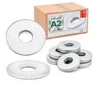 LUN FIX Rondelles M10 x 30 mm, 20 pcs, Épaisseur 2,5 mm, DIN 9021 | Rondelle Plate Renforcée Inoxydable A2 V2A / AISI 304 pour Vis, Boulons, Écrous, Meuble Bois, Métal