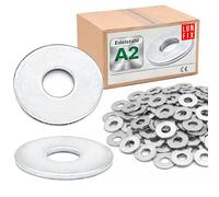LUN FIX Rondelles M14 x 44 mm, 100 pcs, Épaisseur 3 mm, DIN 9021 | Rondelle Plate Renforcée Inoxydable A2 V2A / AISI 304 pour Vis, Boulons, Écrous, Meuble Bois, Métal