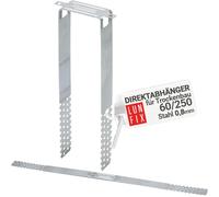 LUN FIX Suspension Directes 60/250 mm 0,8 mm, 1 pcs, Accessoire Bricolage | Équerre Pour Profilé En U CD 60/27, Suspension Plafond Fixation Placo, Attache Plafond Métal Acier Galvanisé Rail Placo
