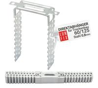 LUN FIX Suspensions Directes 60/125 mm 0,8 mm, 100 pcs | Équerre Pour Profilé En U CD 60/27, Suspension Plafond Fixation Placo, Attache Plafond Métal Acier Galvanisé Rail Placo