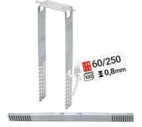 Lun Fix Suspensions Directes 60/250 mm 0,8 mm, 100 pcs | Équerre Pour Profilé En U CD 60/27, Suspension Plafond Fixation Placo, Attache Plafond Métal Acier Galvanisé Rail Placo