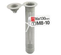 LUN FIX Tamis Scellement Chimique 16x130 mm M8-10, Cheville Parpaing Creux | Douille Injection Pour Brique Creuse, Pour Tige Filetée M8-M10, Fixation Beton Et d'Ancrages Mur Creux