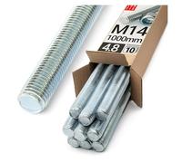 Lun Fix Tige filetée Lot de 10, M14 x 1000 mm, Acier galvanisé 4.8 | DIN 976, Filetage métrique, Goujon fileté, Vis longue, Fixation industrielle, Montage métal