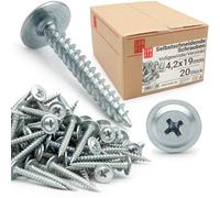 LUN FIX Vis à Bois Autotaraudeuse 4,2x19 mm, Cruciforme Tête PH 20 pcs | Filetage Complet, Acier Galvanisé, Plate Tete Large Phillips, Longue Durabilité, Fixation pour Bois, Meubles, Terrasse