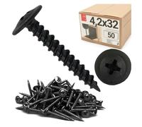 LUN FIX Vis A Bois Autotaraudeuses 4,2x32 mm 50 pcs, Fixation Bois