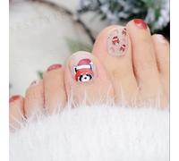 Lunacaca - Christmas Red Panda Toenail Art Sticker 24 pcs