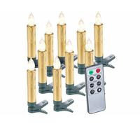 Lunartec 10 bougies LED pour sapin de Noël avec télécommande - coloris Or