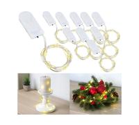 Lunartec 10 guirlandes lumineuses à piles avec 24 micro LED blanc chaud - 1,2 m