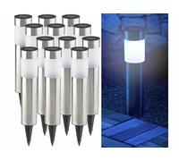 Lunartec 12 bornes lumineuses solaires à LED avec capteur de luminosité, rondes
