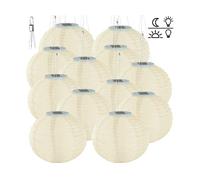 Lunartec 12 lampions solaires Ø 30 cm à LED blanc chaud