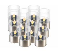 Lunartec 12 photophores solaires "Lucy" avec LED effet flamme