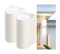 Lunartec 2 appliques murales arrondies double faisceau up & down culot GU10 - blanc