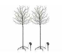 Lunartec 2 arbres lumineux solaires 150 cm avec 200 bourgeons LED