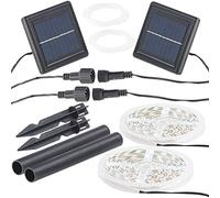 Lunartec 2 bandes à LED solaires 180 LED 3 m - Blanc clair