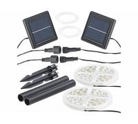 Lunartec 2 bandes à LED solaires 180 LED 3 m - Blanc clair