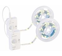 Lunartec 2 bandes LED blanc chaud sans fil rechargeables 180 lm avec capteur PIR - 1m