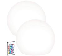 Lunartec 2 boules lumineuses à LED solaires télécommandées RVBB / 60 lm / IP67 / Ø 30 cm