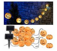 Lunartec 2 guirlandes à LED avec 10 lampions "citrouilles d'Halloween" - Solaire