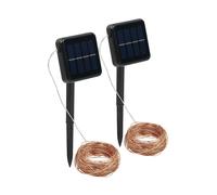 Lunartec 2 guirlandes lumineuses solaires en fils de cuivre - 32 m - 300 LED blanc chaud