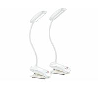 Lunartec 2 lampes de bureau rechargeables à col de cygne LED COB - Avec pince