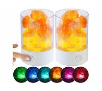 Lunartec 2 lampes de table LED RVB avec cristaux de sel naturels