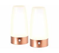 Lunartec 2 lampes de table rondes avec capteur de mouvement PIR