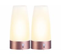 Lunartec 2 lampes de table rondes rechargeables avec capteur de mouvement PIR