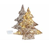 Lunartec 2 mini sapins de Noël décoratifs en osier avec LED