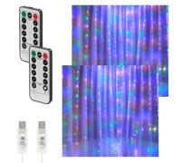 Lunartec 2 rideaux LED RVB USB télécommandés à luminosité variables et 8 modes