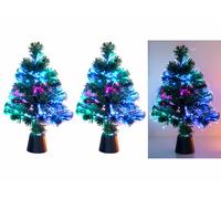 Lunartec 2 sapins de Noël artificiels lumineux avec fibre optique LED