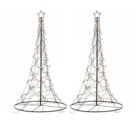 Lunartec 2 sapins métalliques 180 cm avec guirlande 480 LED et étoile lumineuse