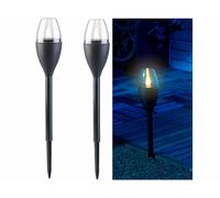 Lunartec 2 torches de jardin solaires à LED aspect flamme
