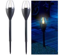 Lunartec 2 Torches de Jardin solaires à LED Aspect Flamme