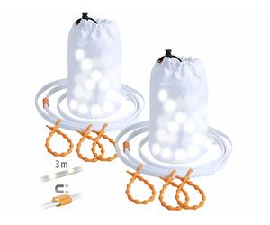 Lunartec 2 tubes lumineux d'extérieur USB avec 90 LED - 3 m - Blanc lumière du jour