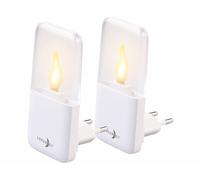 Lunartec 2 veilleuses secteur avec LED effet flamme et capteur d'obscurité