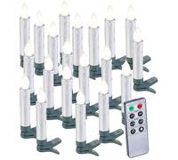 Lunartec 20 bougies LED pour sapin de Noël avec télécommande - coloris argent