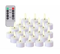 Lunartec 24 bougies chauffe-plat LED effet flamme rechargeables et télécommandées